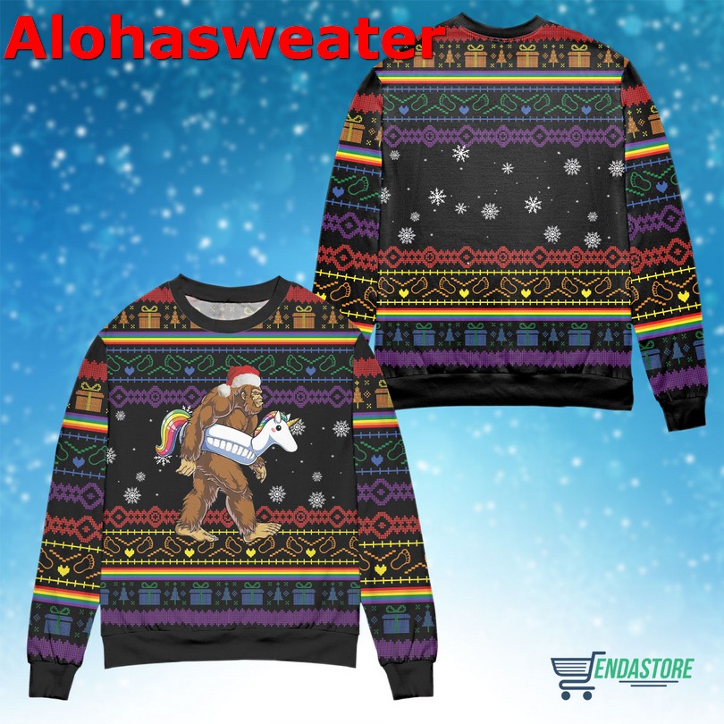 Bigfoot Cute Ugly Christmas Sweater - Holiday Gift product image 2