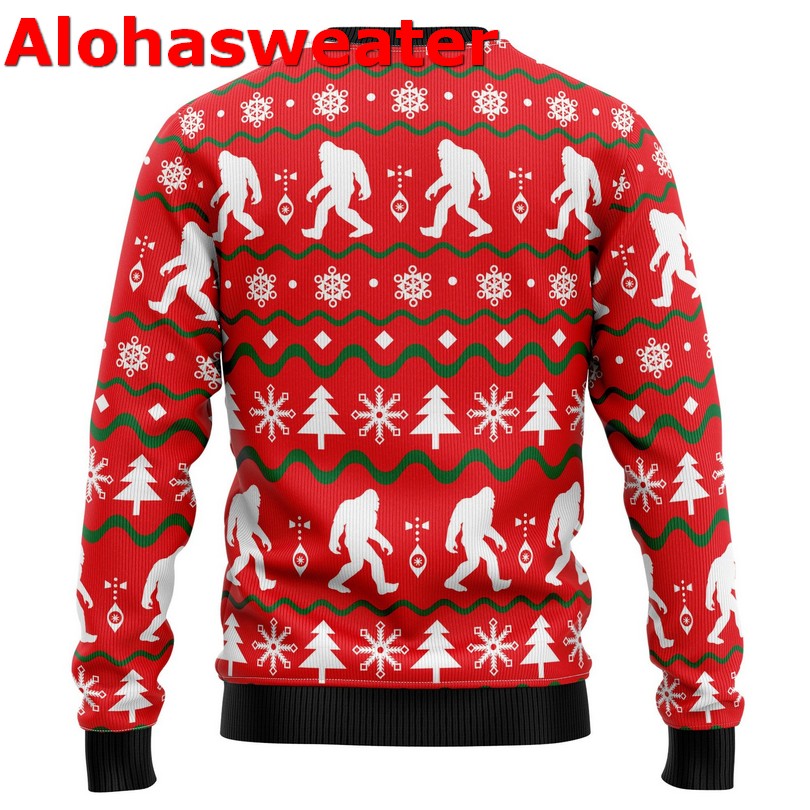 Bigfoot White Walking Ugly Christmas Sweater - Holiday Gift product image 2