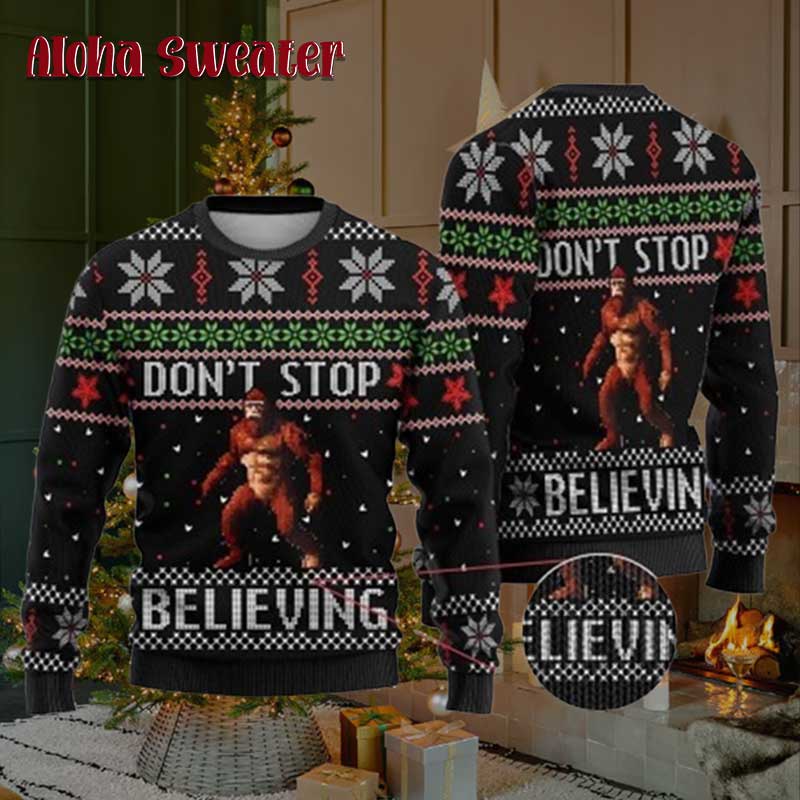 Bigfoot With Leg Lamp Ugly Christmas Sweater - Holiday Gift product image 3