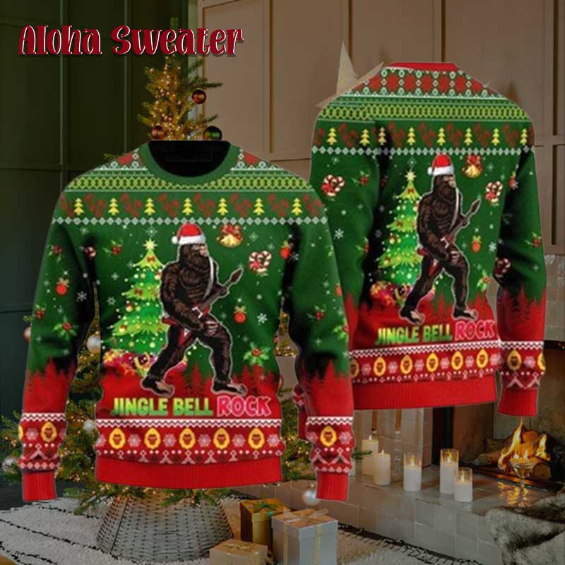 Xmas Gifts Believe In Bigfoot Squat Ugly Christmas Sweater - Holiday Gift product image 5