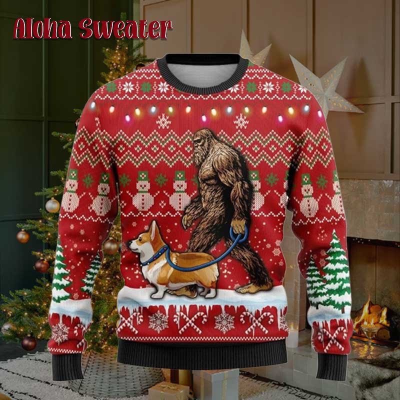 Duck Balloon Bigfoot Sasquatch Ugly Christmas Sweater - Holiday Gift product image 2