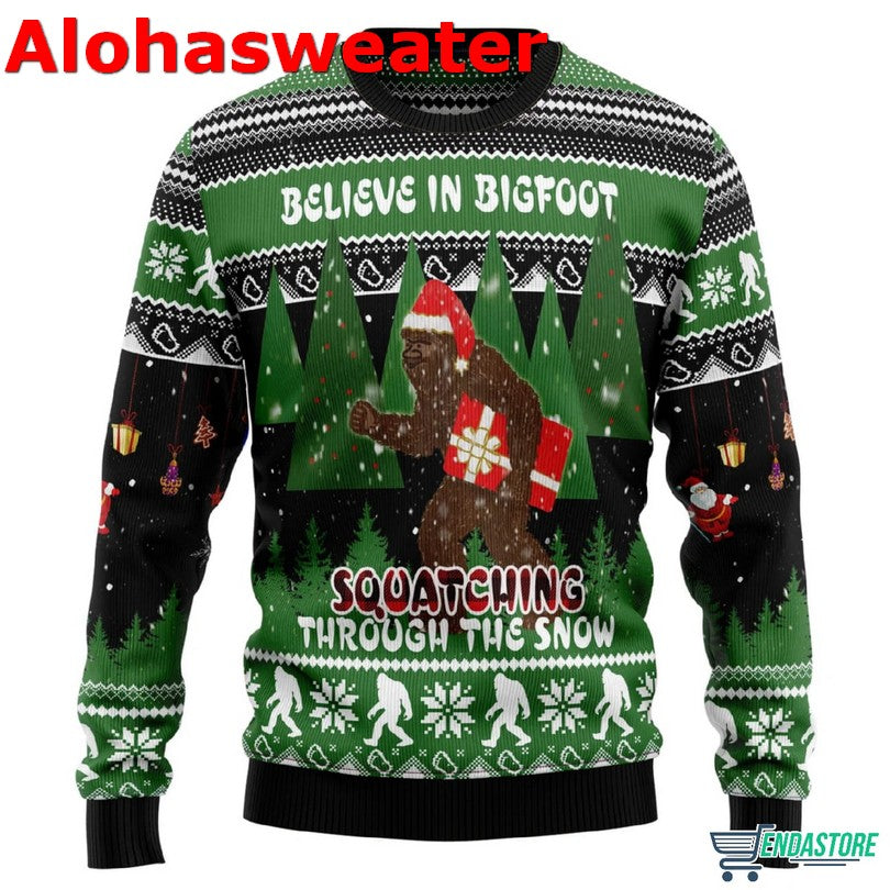 Bigfoot squatchmas Pinetree Christmas Sweater - Holiday Gift product image 4