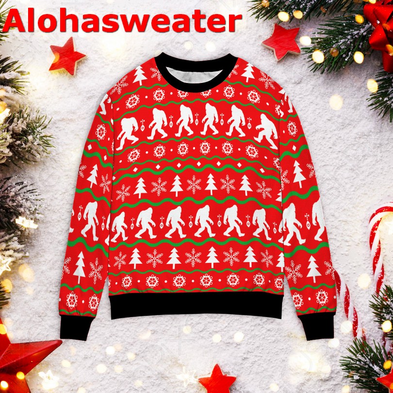 Bigfoot Camping Christmas Ugly Christmas Sweater - Holiday Gift product image 2