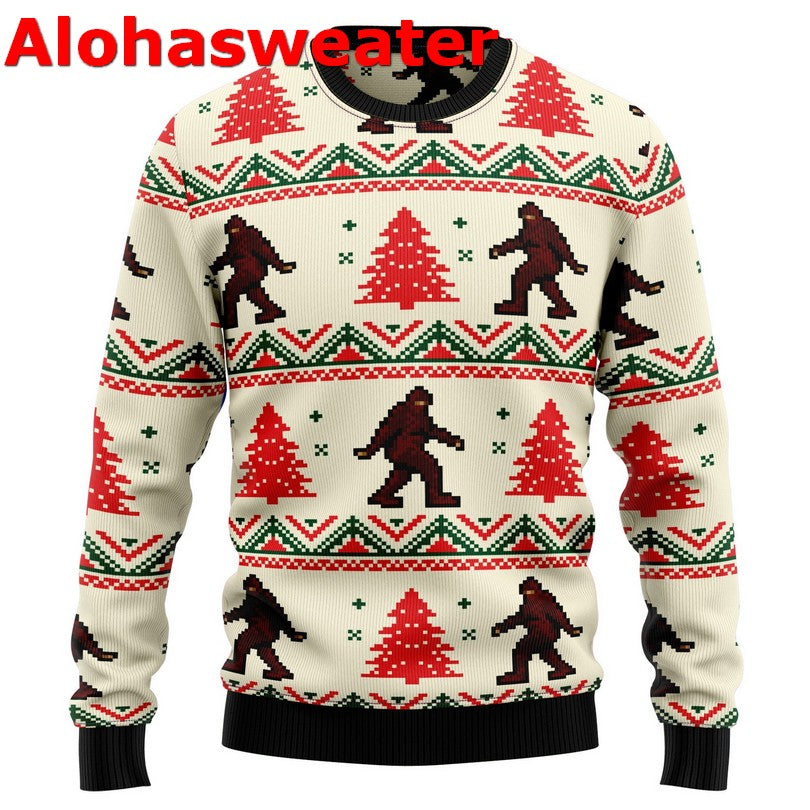 Bigfoot squatchmas Pinetree Christmas Sweater - Holiday Gift product image 3