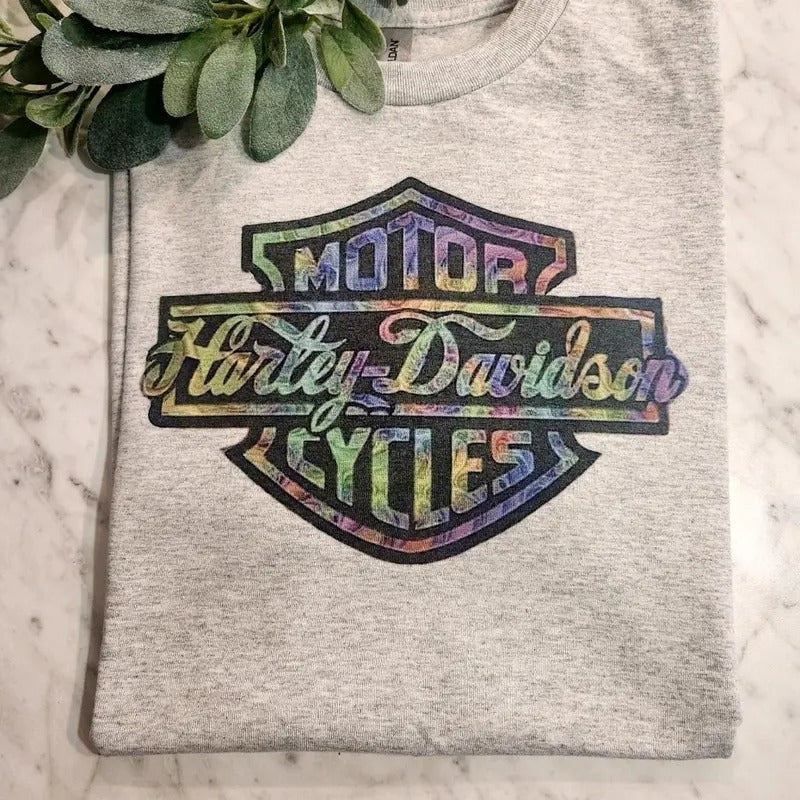 Biker Colorful Logo Motorcycle Riding Harley Popular - Adult & Kids T-Shirts, Sweatshirts & Hoodies apparel design preview 1