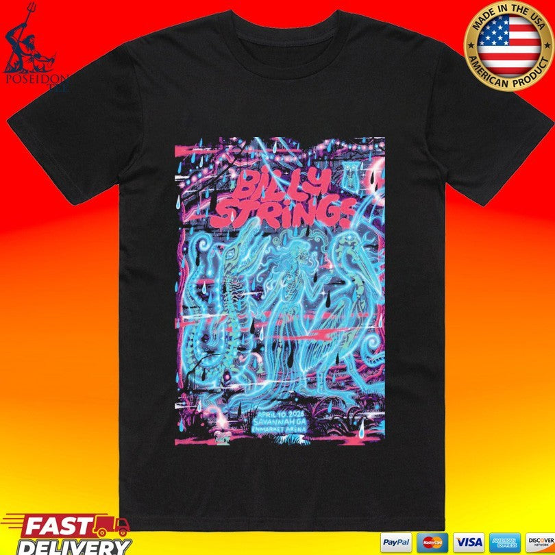 Billy Strings April 10 2026 In Savannah Ga - Adult & Kids T-Shirts, Sweatshirts & Hoodies apparel design preview 1
