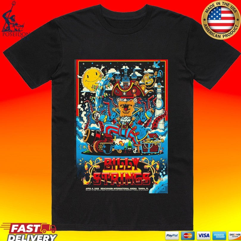 Billy Strings April 8 2026 In Tampa, Fl Tour - Adult & Kids T-Shirts, Sweatshirts & Hoodies apparel design preview 1