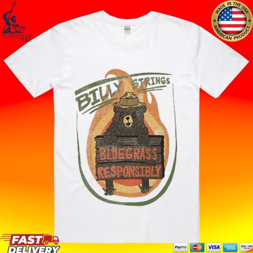 Billy Strings Bluegrass Responsibly - Adult & Kids T-Shirts, Sweatshirts & Hoodies apparel design preview 1