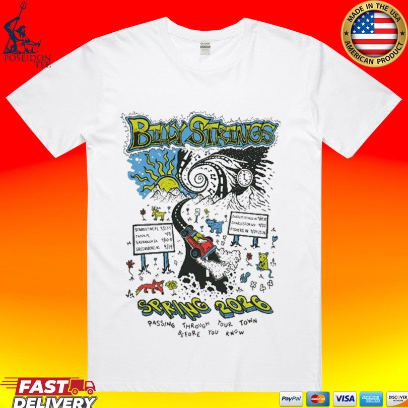 Billy Strings Spring 2026 Highway Hypnosis With Dates - Adult & Kids T-Shirts, Sweatshirts & Hoodies apparel design preview 1