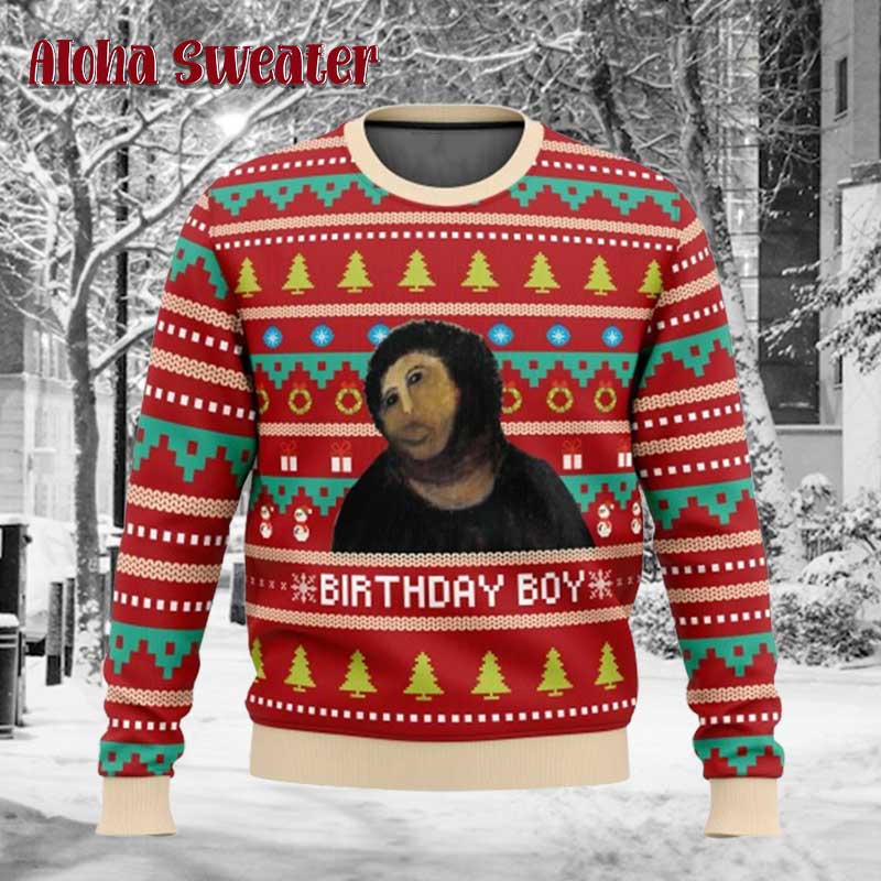 Cake Happy Birthday Jesus Ugly Christmas Sweater - Holiday Gift product image 3
