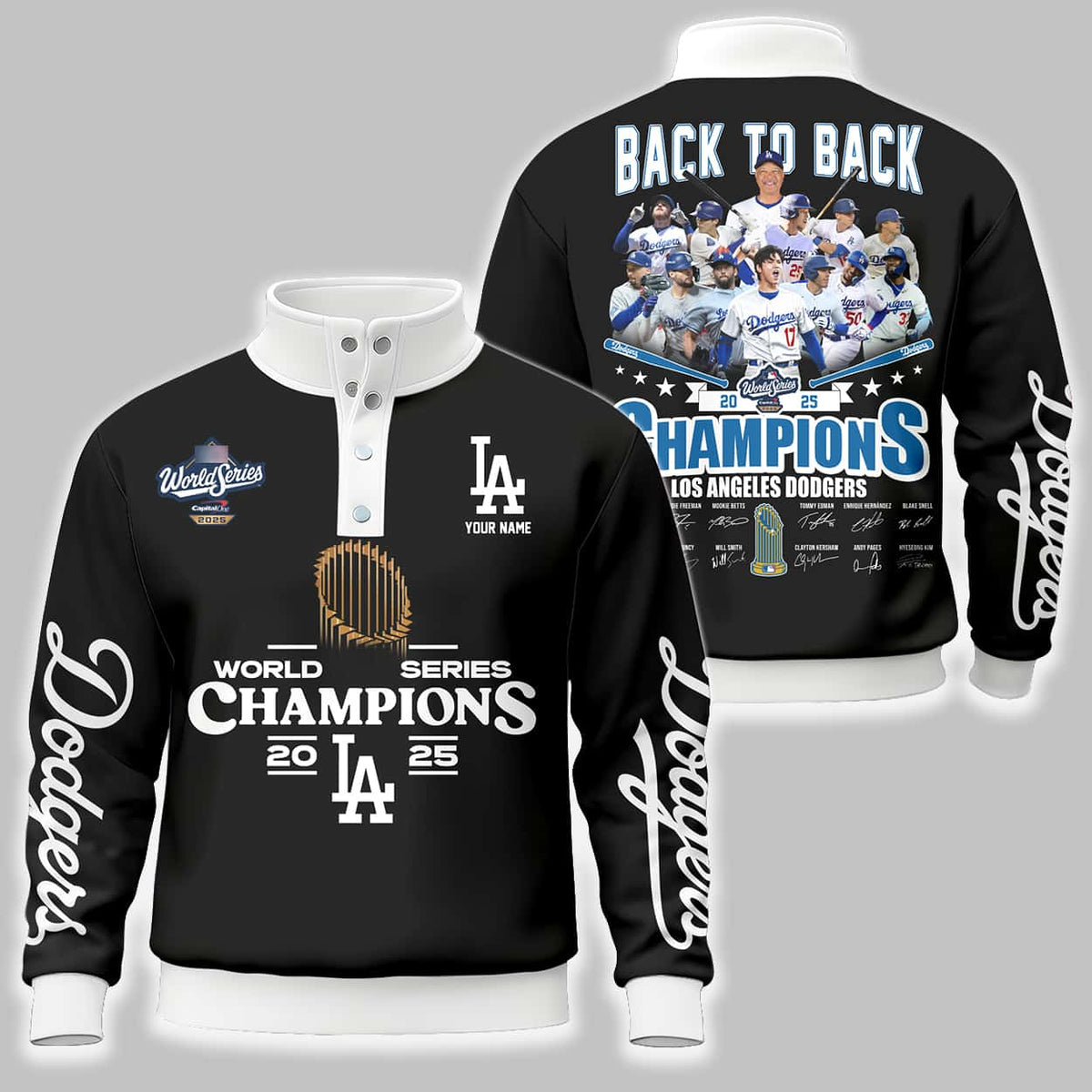 Black-Dodger World Series Champions Unisex Western Style 3D Sweater - Gift Idea product image