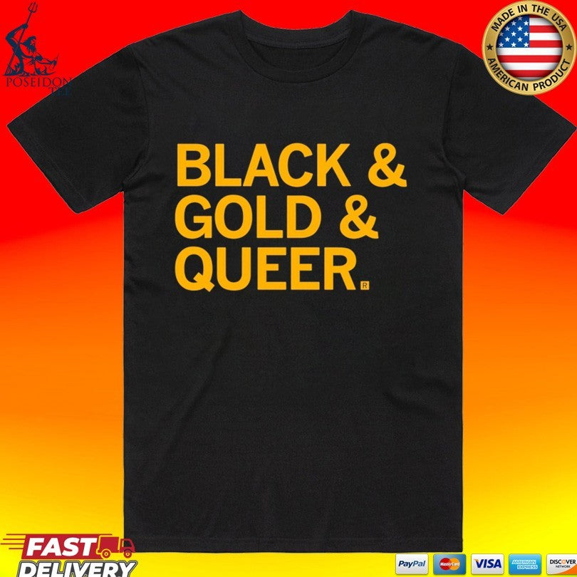 Black And Gold Queer - Adult & Kids T-Shirts, Sweatshirts & Hoodies apparel design preview 1