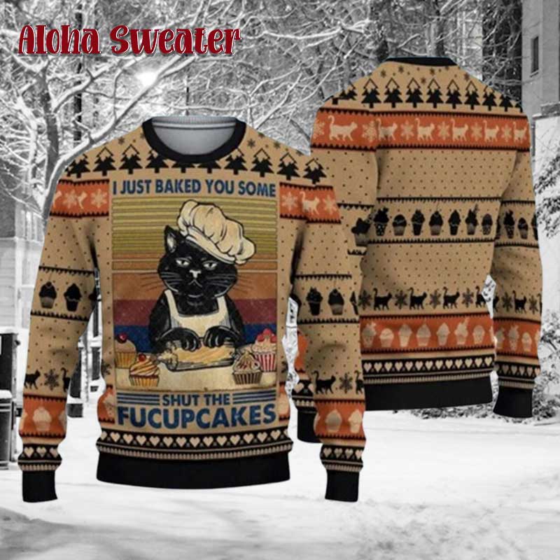 Dashing Through The No Xmas Black Cat Ugly Christmas Sweater - Holiday Gift product image 5