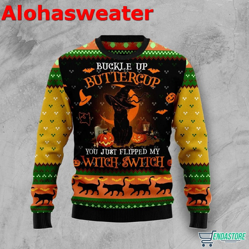 Black cat dashing through the no Christmas Sweater - Holiday Gift product image 3