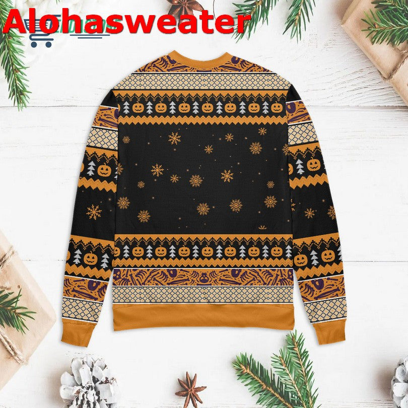 Black cat what murderous with knife Christmas Sweater - Holiday Gift product image 2