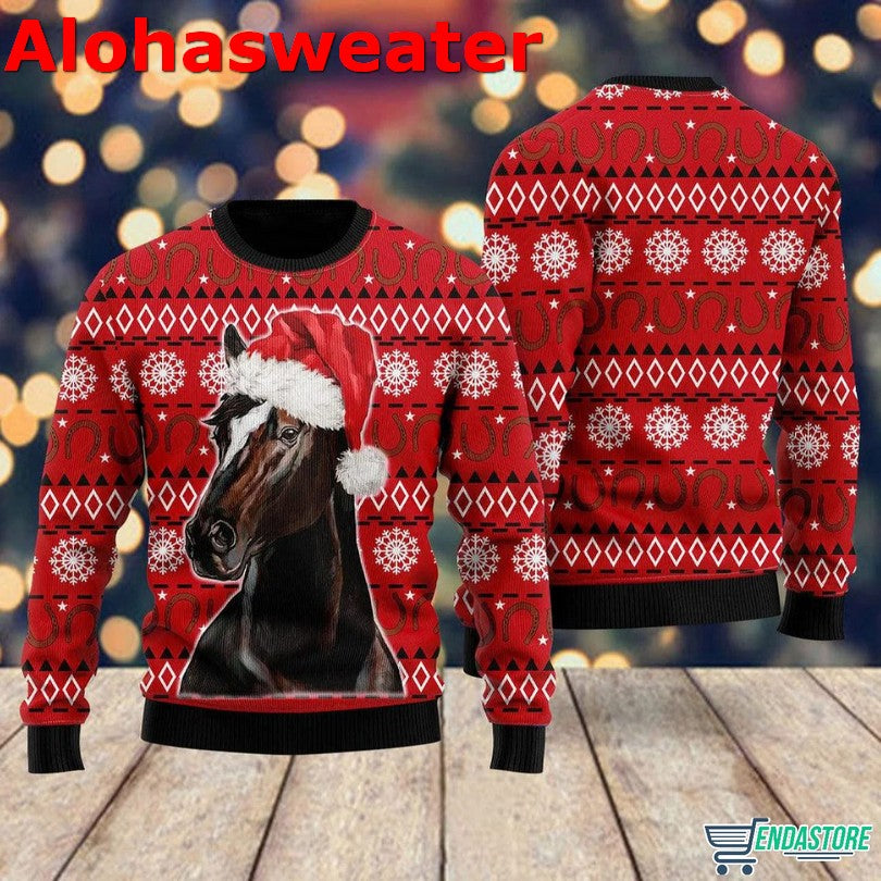 Black Horse Ugly Christmas Sweater - Holiday Gift product image