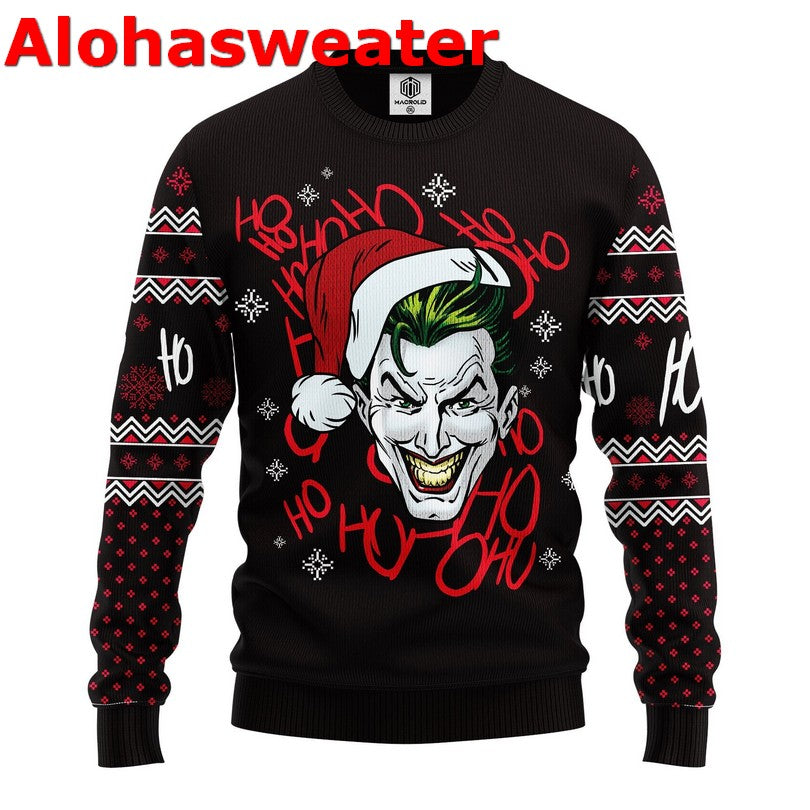 Black Joker Ugly Christmas Sweater - Holiday Gift product image