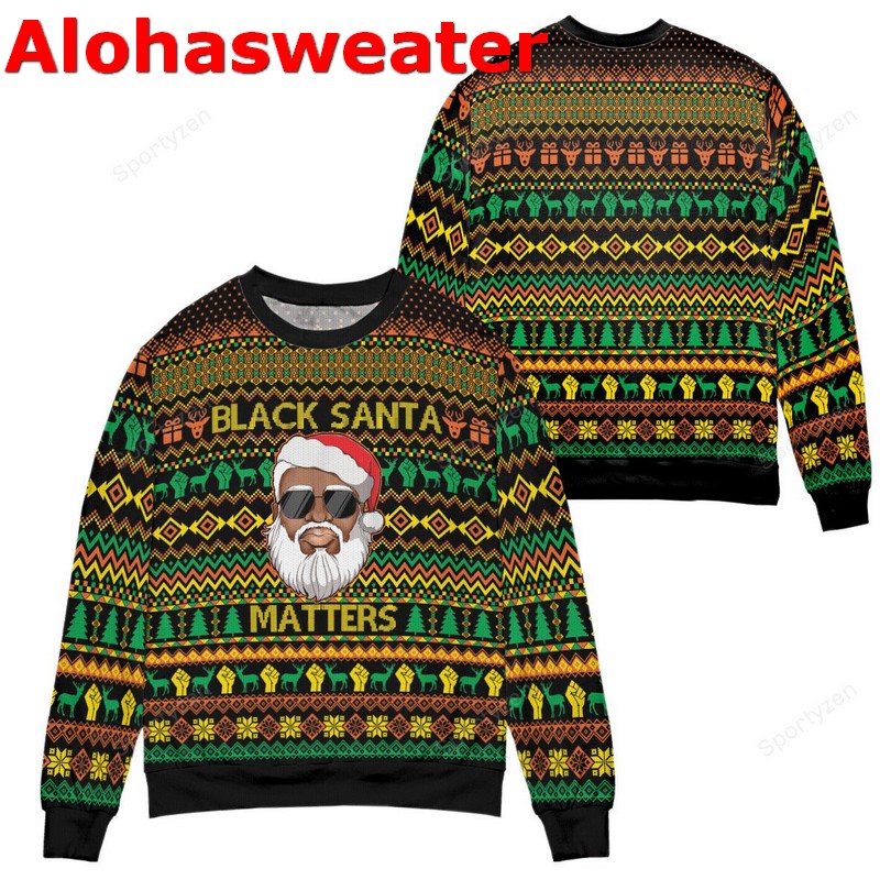 Black Santa matters Christmas Sweater - Holiday Gift product image
