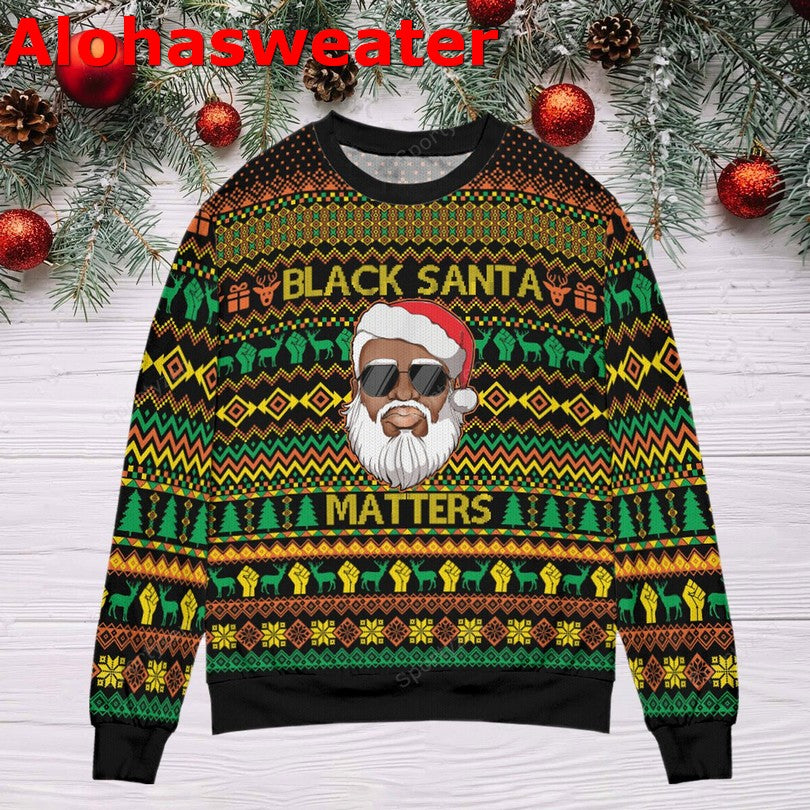 Black Santa matters Christmas Sweater - Holiday Gift product image 2