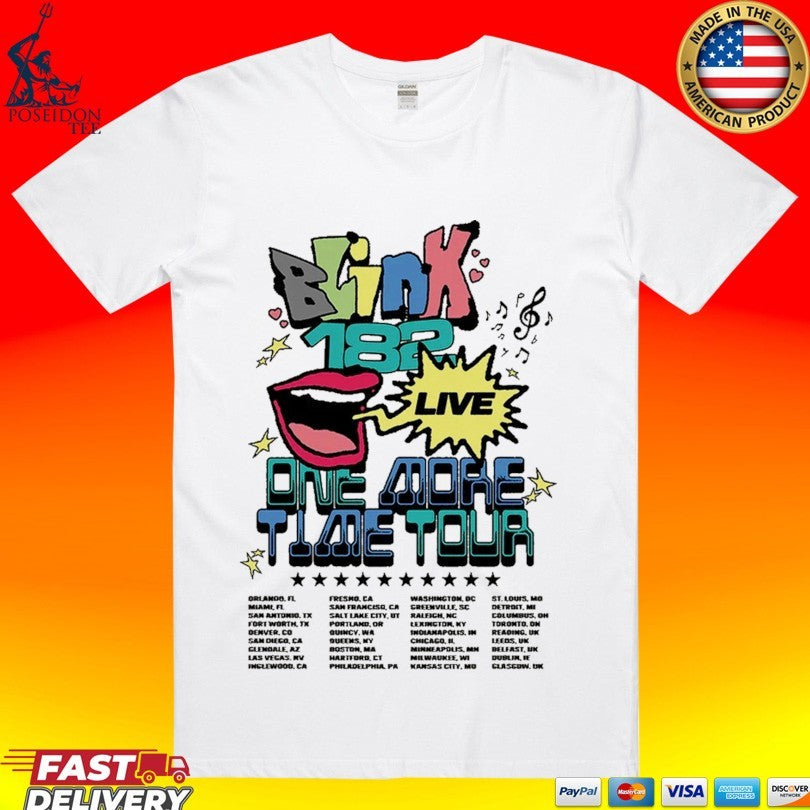 Blink 182 One More Time Tour 2024 Live - Adult & Kids T-Shirts, Sweatshirts & Hoodies apparel design preview 1