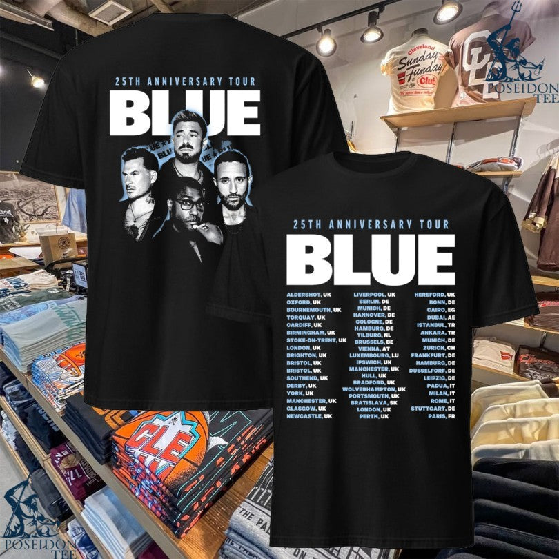 Blue 25th Anniversary Tour Photo Faded - Adult & Kids T-Shirts, Sweatshirts & Hoodies apparel design preview 1
