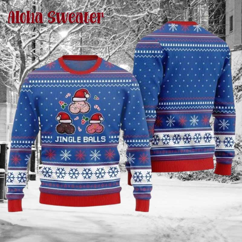 Blue Vers Jingle Balls Naughty Ugly Christmas Sweater - Holiday Gift product image