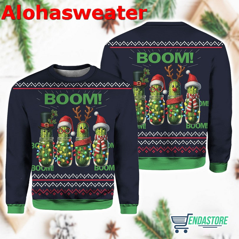 Boom Pickle All The Way Ugly Christmas Sweater - Holiday Gift product image