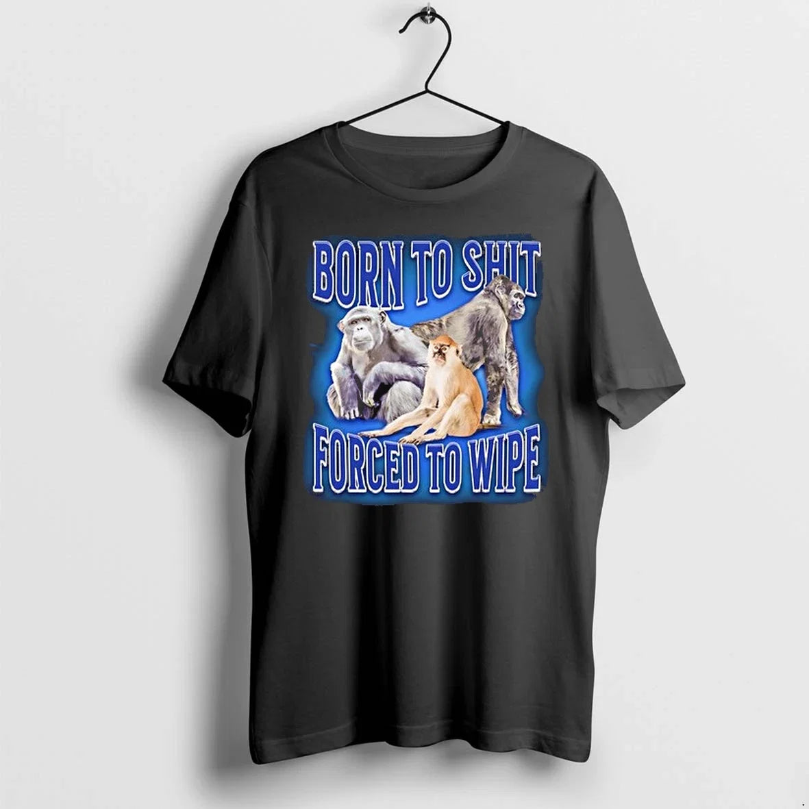 Born To Shit Forced Wipe Monkey 0 Sweater - Adult & Kids T-Shirts, Sweatshirts & Hoodies apparel design preview 1