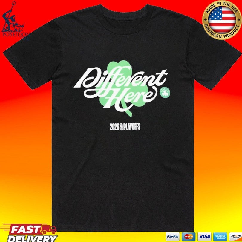 Boston Celtics Different Here 2026 - Adult & Kids T-Shirts, Sweatshirts & Hoodies apparel design preview 1