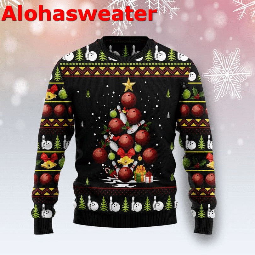 Bowling Christmas tree Christmas Sweater - Holiday Gift product image 2