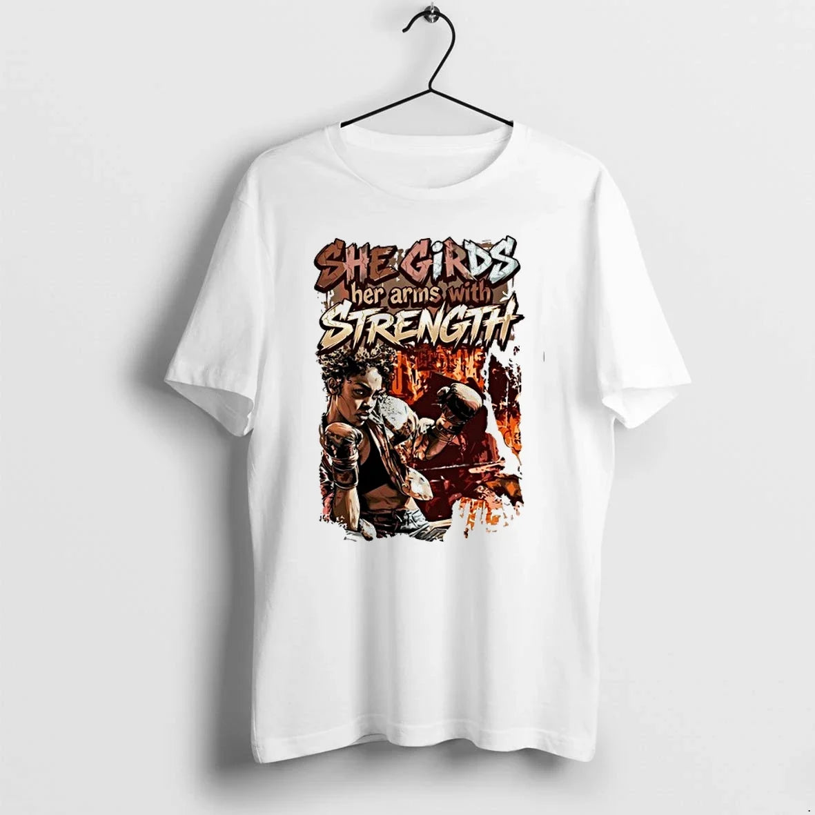 Boxing She Girds Her Arms With Strength 0 Sweater - Adult & Kids T-Shirts, Sweatshirts & Hoodies apparel design preview 1