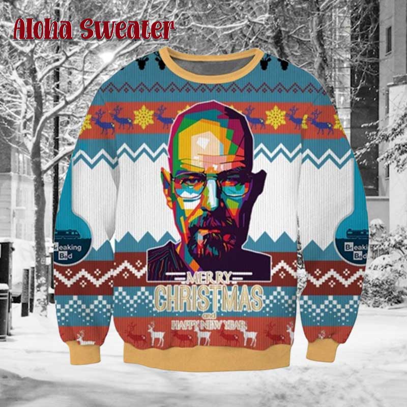 Funny Chibi Breaking Bad Xmas Ugly Christmas Sweater - Holiday Gift product image 3