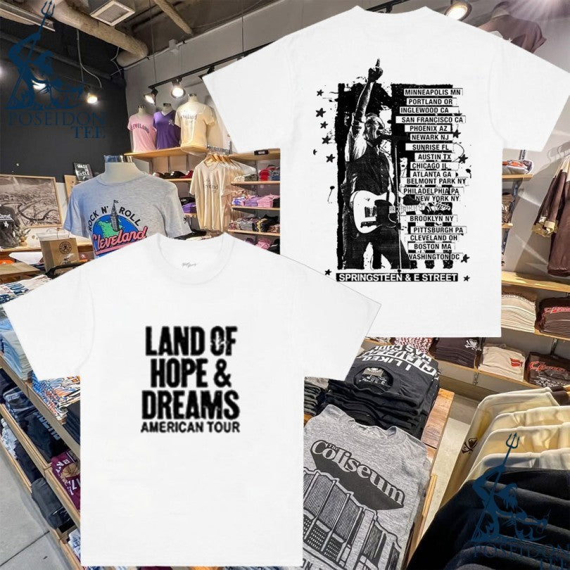 Bruce Springsteen Land Of Hope Dreams American Tour - Adult & Kids T-Shirts, Sweatshirts & Hoodies apparel design preview 1