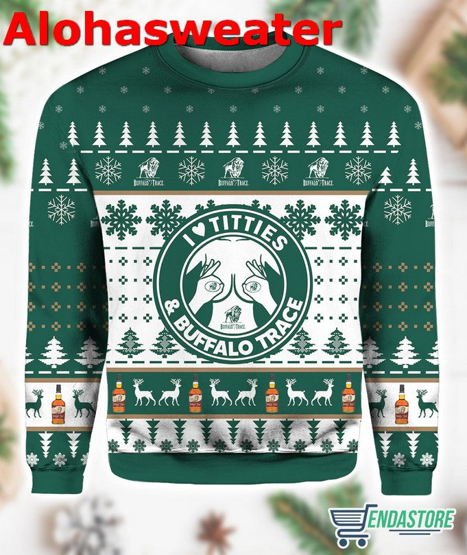 Buffalo Trace Titties Ugly Christmas Sweater - Holiday Gift product image
