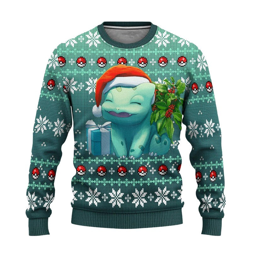 Bulbasaur Anime Ugly Christmas Sweater - Holiday Gift product image