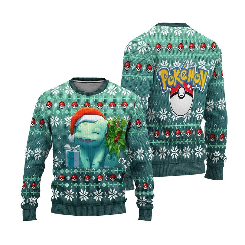 Bulbasaur Anime Ugly Christmas Sweater - Holiday Gift product image 3