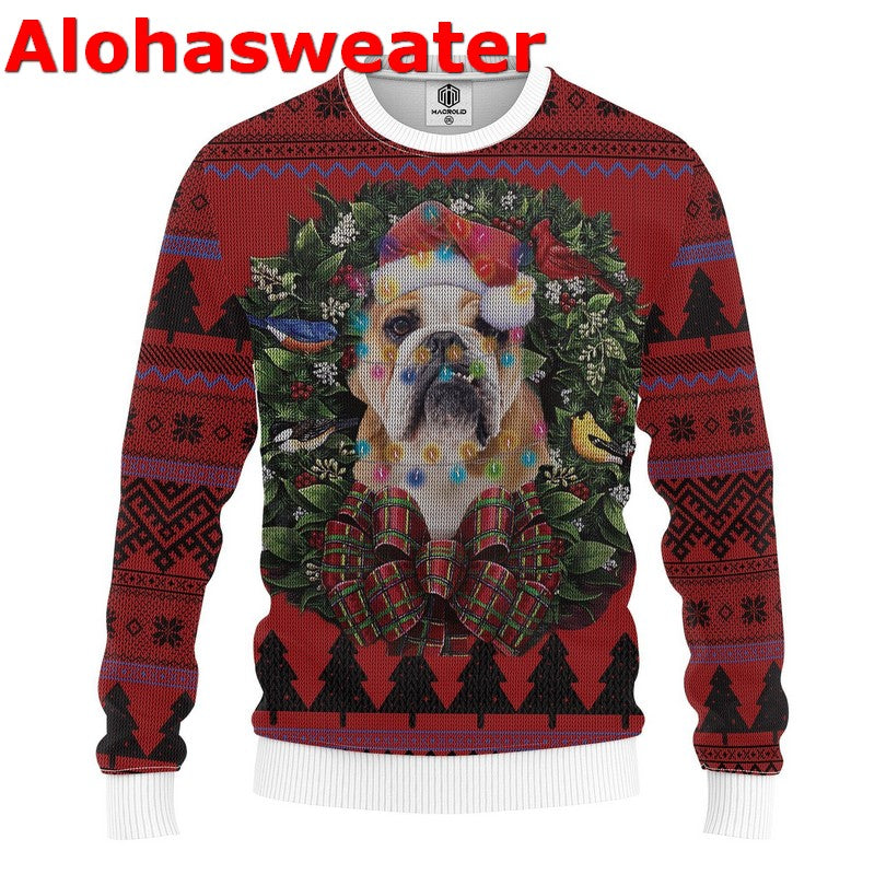 Bulldog ho ho ho Christmas Sweater - Holiday Gift product image 3