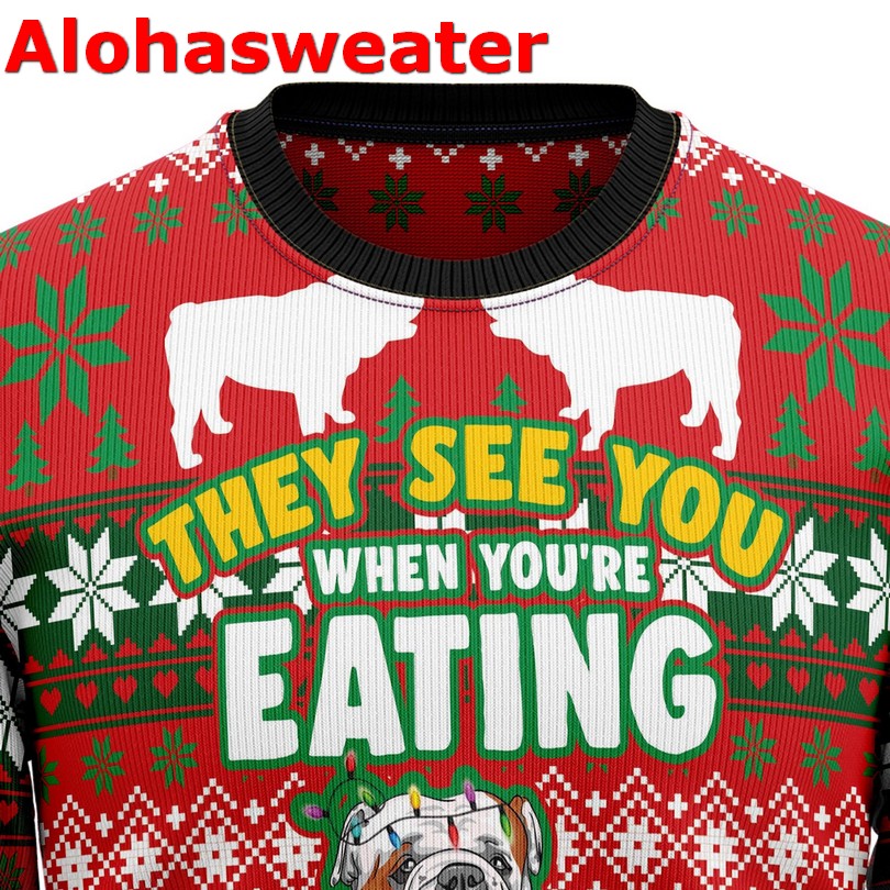 Bulldog snacks Christmas Sweater - Holiday Gift product image 2
