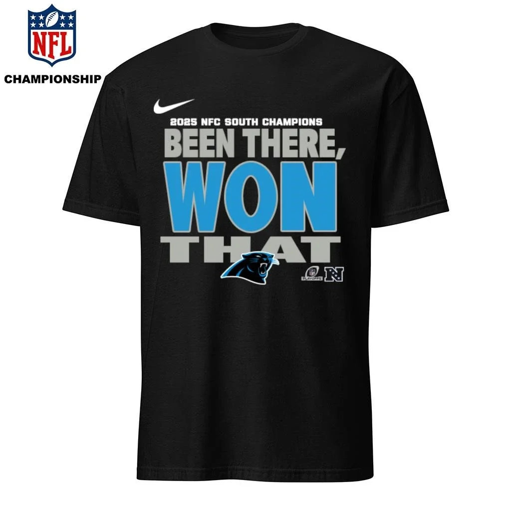 Carolina Panthers 2025 NFC South Champions Been There - Adult & Kids T-Shirts, Sweatshirts & Hoodies apparel design preview 1