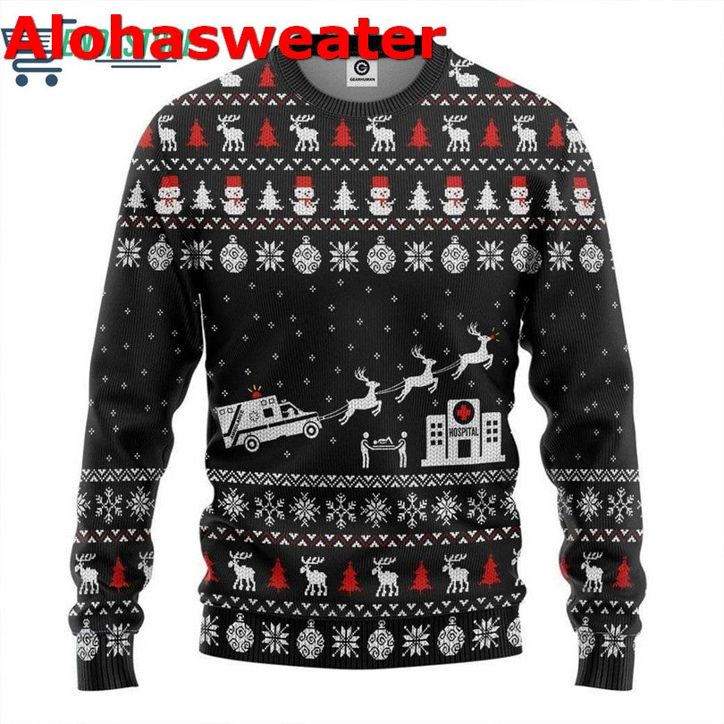 Carolling Sharks Ugly Christmas Sweater - Holiday Gift product image 2