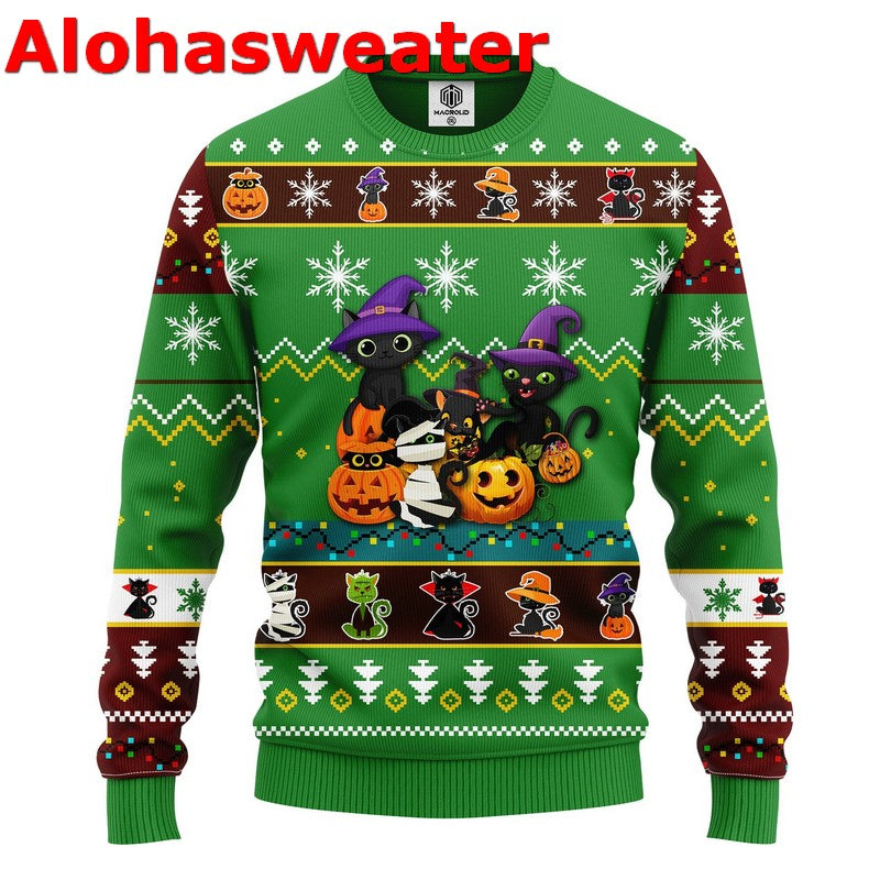 Cat LGBT Color happy purride Christmas Sweater - Holiday Gift product image 3