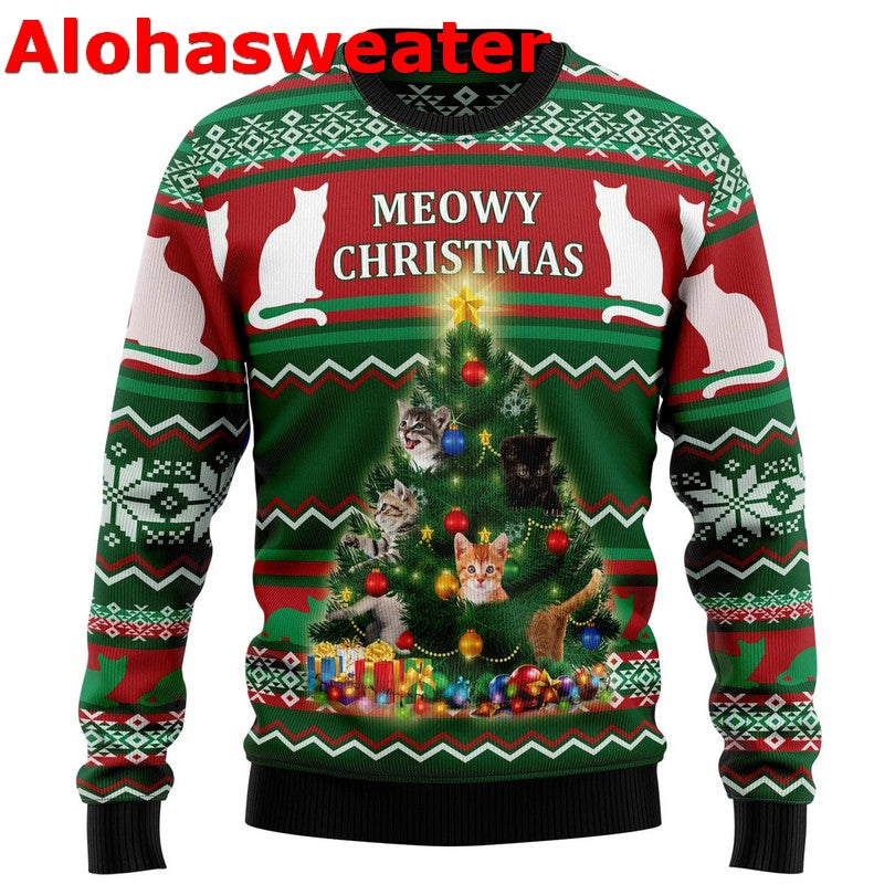 Cat make me happy Ugly Christmas Sweater - Holiday Gift product image 4