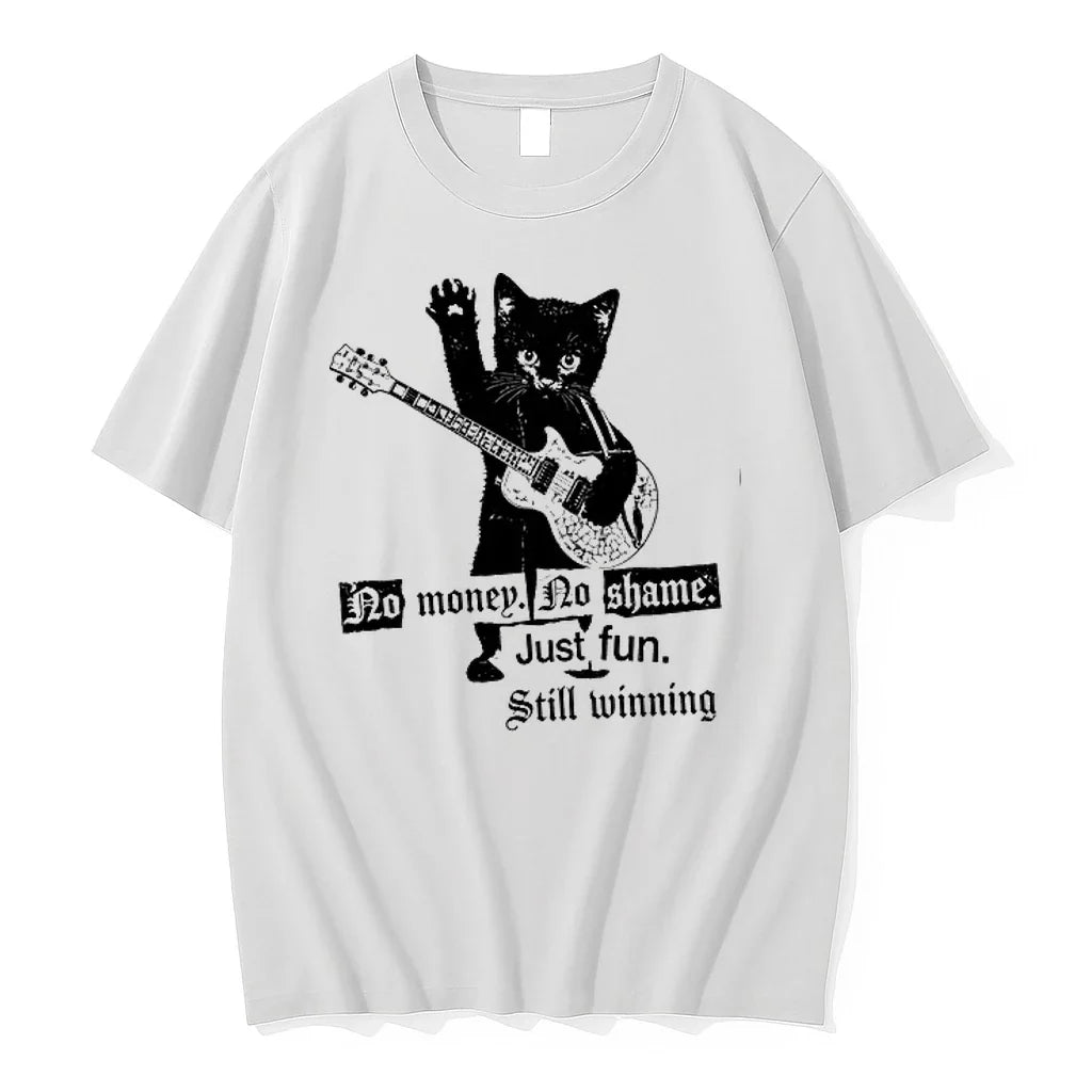 Cat No Maney Shame Just Fun Still Winning 0 Sweater - Adult & Kids T-Shirts, Sweatshirts & Hoodies apparel design preview 1
