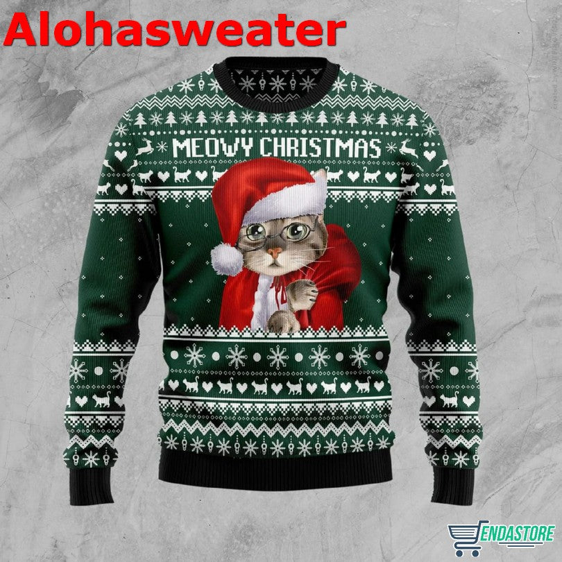 Cat Santa Ugly Christmas Sweater - Holiday Gift product image