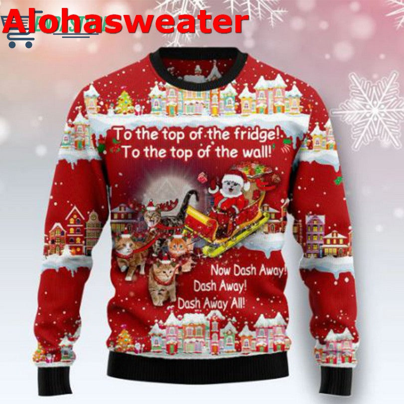Cat Sleigh Christmas Sweater - Holiday Gift product image