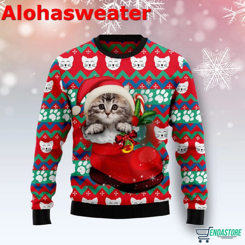 Cat Scratch Ugly Christmas Sweater - Holiday Gift product image 2
