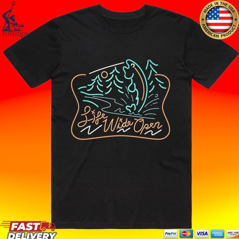 Cboystv Life Wide Open Neon Fishing - Adult & Kids T-Shirts, Sweatshirts & Hoodies apparel design preview 1