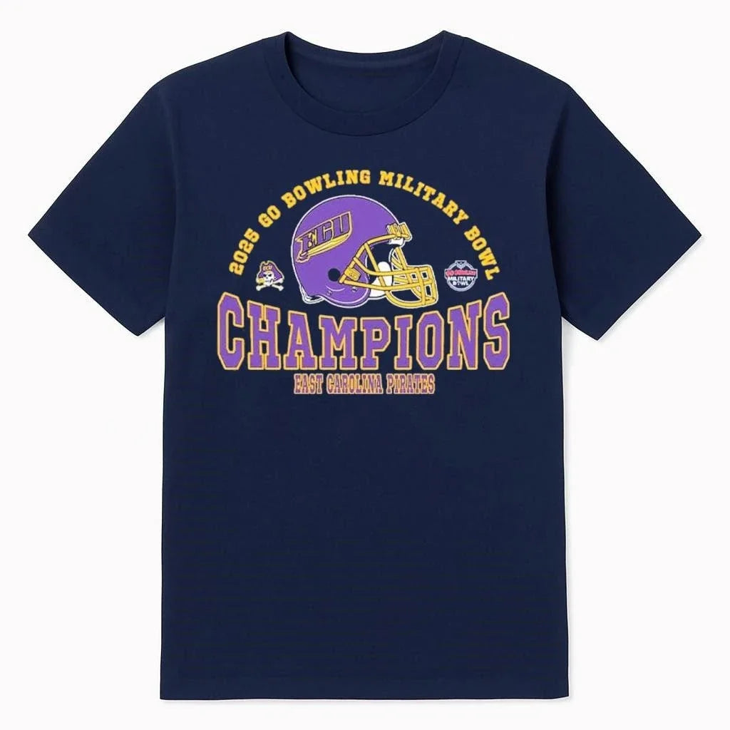 Champions 2025 Military Bowl East Carolina Pirates - Adult & Kids T-Shirts, Sweatshirts & Hoodies apparel design preview 1