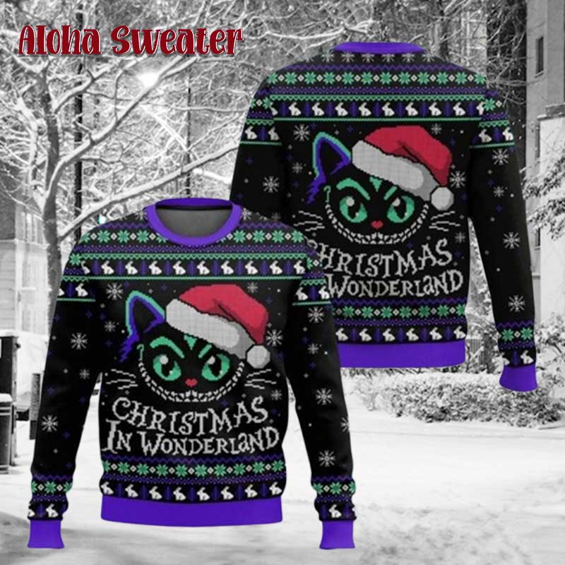 Christmas Cat Coffee Books Ugly Christmas Sweater - Holiday Gift product image 3
