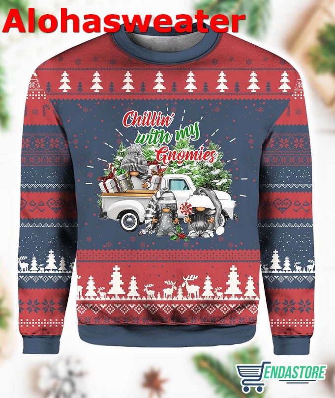 Chillin With My Gnomies Ugly Christmas Sweater - Holiday Gift product image